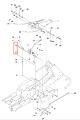 Łożysko ridera R422Ts Husqvarna, metalowe, cylindryczne z gładką powierzchnią, widoczne w szczegółowym schemacie montażowym, z numerem identyfikacyjnym 6 w kolorze szarym. Całość przedstawiona w układzie technicznym, na białym tle.