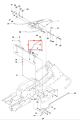 Dźwignia ridera R422Ts Husqvarna, czarna, ergonomiczna, widoczna z boku z detalami montażowymi i oznaczeniami, na monochromatycznym tle, z dobrze widocznymi elementami mocującymi.