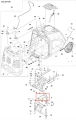Pierścień sprężynujący RC318T Husqvarna, czarny, metalowy, prostokątny. Zdjęcie z boku pokazuje gładką powierzchnię i oznaczenia. Nowy, gotowy do montażu.