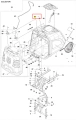Śruba ridera RC318T Husqvarna, srebrna, metalowa, cylindryczna, z gładką powierzchnią, montowana w białej obudowie z boku, widoczna w zbliżeniu na prostym tle.
