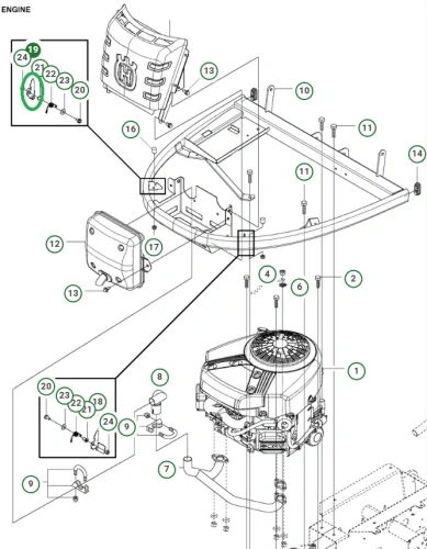 Zatrzask ridera R418Ts Husqvarna, metalowy, srebrny, widoczny z boku. Z napisem i mocowaniem, na jasnym tle. Do sprzętu Husqvarna.
