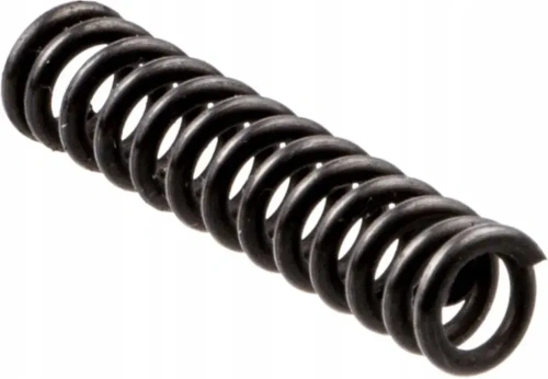 Metalowa, czarna sprężyna wykaszarki Husqvarna 545RXT, spiralna. Widok z boku na białym tle, podkreślający kształt i parametry. Przeznaczona do urządzeń ogrodniczych, zoptymalizowana pod kątem wydajności.