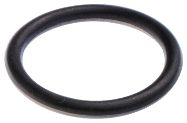 Czarny gumowy O-ring o wymiarach 12.1x1.6 mm, idealny do kosiarki Husqvarna LB 448iV, na płaskim tle, ukazujący gładką powierzchnię i równy kształt.