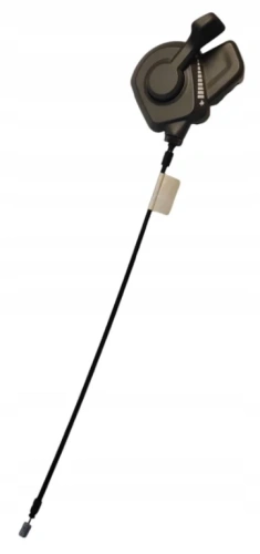 Regulator kosiarki LC 353VE Husqvarna, czarny, z okrągłą, teksturowaną rękojeścią. Ujęcie frontalne, produkt leży na białym tle. Widać cienki kabel zakończony metalowym elementem, a na obudowie widoczne białe oznaczenia.