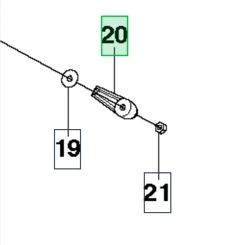 Dźwignia kosiarki LC 53E Husqvarna, widok z boku. Produkt ma prostą, ergonomicznie ukształtowaną rączkę z teksturowaną powierzchnią. Widoczne oznaczenia na miejscu montażu oraz elementy mocujące. Tło jednolite, białe.