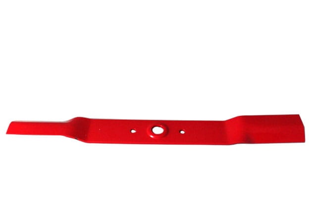 Nóż do kosiarki spalinowej HONDA o długości 52,3 cm, wykonany z metalu, w czerwonym kolorze. Widoczny otwór mocujący oraz dwa otwory do przykręcenia. Zdjęcie ukazuje nóż w pozycji leżącej na białym tle.