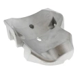 Podpórka ridera RC318T Husqvarna, aluminiowa, metaliczna, ergonomiczna, z dwoma otworami montażowymi, widoczna z boku na jednolitym tle, nowa, do sprzętu do zarządzania terenami.