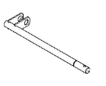 Zespół wału ridera RC318T Husqvarna z metalowym, prostym wałem. Element posiada dwa uchwyty z otworami montażowymi. Kąt ujęcia neutralny, prezentujący produkt w całości. Bez detali dotyczących napisu lub logo.