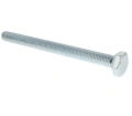 Śruba ridera RC318T Husqvarna, metalowa, oświetlona z boku. Długa, z gwintem na całej długości i płaską główką sześciokątną. Wykonana z materiału galwanizowanego, błyszczącego. Idealna do mocowania części w urządzeniach.