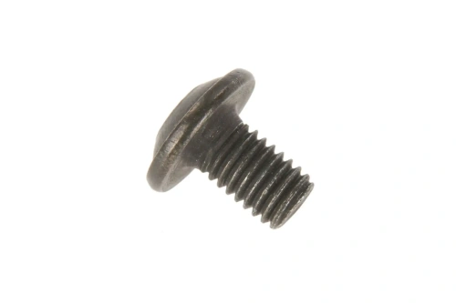 Śruba dmuchawy 350BT Husqvarna, czarna, z gładką główką i gwintem. Ujęcie z boku, na jednolitym tle. Produkt w pozycji leżącej, widoczna struktura gwintu. Mała, precyzyjna część do użycia w urządzeniach.