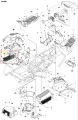 Osłona ridera RC318T Husqvarna w kolorze czarnym, wykonana z tworzywa sztucznego, zamontowana w poziomie. Produkt przedstawiony z boku, z widocznymi detalami struktury i otworami wentylacyjnymi. Elementy mocujące z boku, pasują do konstrukcji pojazdu.