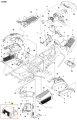 Osłona ridera RC318T Husqvarna w kolorze czarnym, wykonana z trwałego tworzywa sztucznego. Detal widoczny z boku, pokazujący kształt i strukturalny design. Elementy mocujące oraz logo Husqvarna na obudowie. Przeznaczenie do montażu na maszynie.
