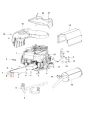Śruba ridera RC318T Husqvarna, metalowa, w kolorze ciemnoszarym. Widać gładką powierzchnię oraz wyraźnie oznaczone gwint. Produkt leży na białym tle, ukazany w płaskim ujęciu. Widoczny detal mocowania, istotny dla prawidłowego montażu.