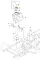 Rysunek techniczny drutu ridera RC318T Husqvarna pokazujący zbiornik paliwa (8) z zakrętką (10), przewody (4), mocowania (5, 6) oraz inne elementy konstrukcyjne.