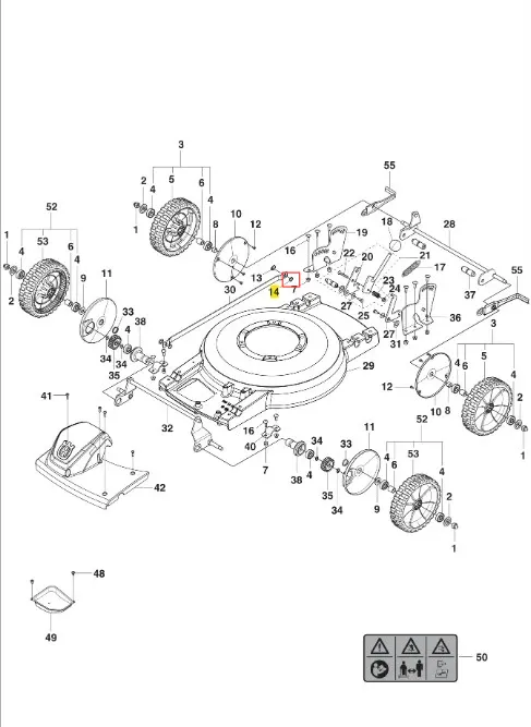 O-ring o wymiarach 12.1x1.6 mm, wykonany z materiału gumowego. Umieszczony centralnie na schemacie części do kosiarki Husqvarna LB 448iV. Widoczne szczegóły montażowe, otoczenie z innymi elementami urządzenia. Tło białe, schematyczne.