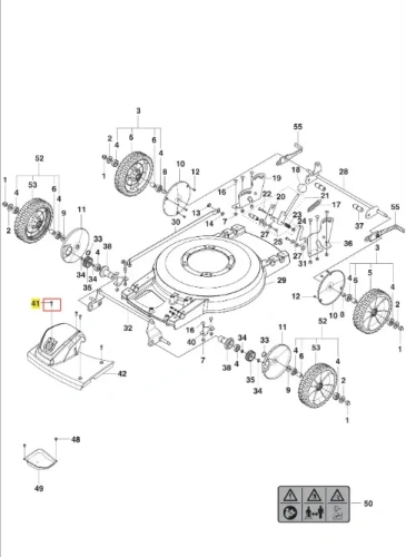 Śruba M5x18 mm do kosiarki Husqvarna LB 448iV, metaliczna, srebrna, z wyraźnym gwintem, klasycznym kształtem, widoczna z boku w układzie części zamiennych.
