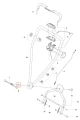 Metalowa podkładka 14x28x2 srb do kosiarki Husqvarna LB 448iV, owalna z okrągłym otworem, widok z boku, leżąca, oznaczona numerem 2, z widocznymi elementami montażowymi i czytelnymi detalami konstrukcji.
