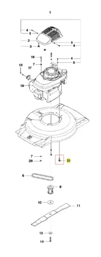 Śruba DG-93x30Z FZ Låslack, przeznaczona do kosiarki Husqvarna WB 53S. Metaliczny element o szarym kolorze z gwintem, widoczny w zestawie z innymi częściami, leżący na białym tle, w ujęciu frontalnym, podkreślająca funkcjonalność narzędzia.