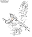 Metalowa śruba Husqvarna WB 53S, srebrna, z gwintem, widok z góry na białym tle. Detale konstrukcyjne widoczne, idealna do montażu w kosiarkach i urządzeniach ogrodowych.
