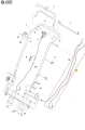 Wzmacniana, elastyczna linka napędu kosiarki Husqvarna LC 353VE w kształcie litery S, czarna, z mocowaniami na końcach, kluczowy element mechanizmu napędowego.