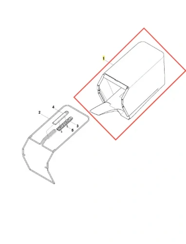 Kosz na trawę do kosiarki LC 353VE Husqvarna, w kolorze zielonym, stojący, z prostokątnym kształtem. Widoczna komora zbiorcza z otwartą przestrzenią na trawę, uchwyty do przenoszenia oraz wycięcia na mocowania. Tło jednolite.