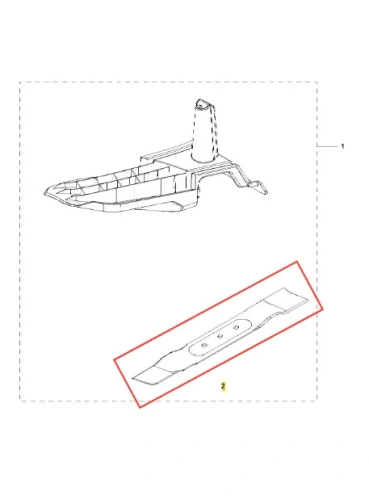 Tarcza do kosiarek Husqvarna LC 142iS o długości 42 cm, w kolorze czarnym, wykonana z metalu. Ujęcie z boku, ukazuje szczegóły mocowania i kształt ostrza. Widoczne trzy otwory montażowe. Tło jasne, koncentrujące uwagę na produkcie.