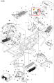 Osłona ridera RC318T Husqvarna w kolorze czarnym, wykonana z wytrzymałego plastiku. Widoczne elementy to wyprofilowana powierzchnia oraz mocujące otwory. Produkt ujęty frontalnie, przedstawiony w detalu, do montażu w systemie jezdnym pojazdu.