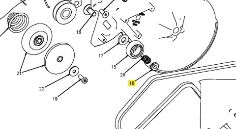 Szczegółowy schemat nakrętki kosiarki WB 53S Husqvarna. Widoczny mechanizm z elementami montażowymi, kształty okrągłe, pełne i otwarte pierścienie oraz śruby. Wszystkie elementy w układzie technicznym, na białym tle.