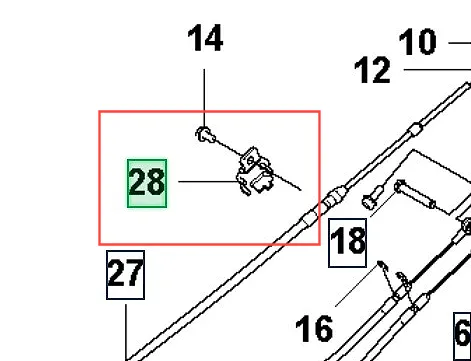 Wspornik ridera RC318T Husqvarna, metalowy element mocujący z widocznym otworem, w formie kompaktowej konstrukcji. Widok z boku, na białym tle, bez dodatkowych akcesoriów. Idealny do stosowania w systemach montażowych maszyn.