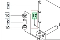 Klin/klucz ridera R 111B Husqvarna, widoczny z boku, na białym tle. Oznaczenia numeryczne (17, 7, 9, 10) w konturach, w prostokątach. Produkt metalowy, cylindryczny, z wyraźnymi detalami montażowymi.