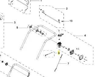 Zestaw elementów do kosiarki Husqvarna LC 142iS, w tym ramy i mocowania. Widok z góry, ukazuje szczegółowo różne części, w tym śruby i złączki. Proste tło, aby skupić się na detalach technicznych.