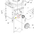 Podpórka kosiarki Husqvarna LC 551VQ z metalowym mocowaniem, widoczne numery katalogowe 24 i 10, na neutralnym tle doskonale eksponującym detale konstrukcyjne. Idealna do identyfikacji części zamiennych.