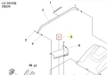 Śruba montażowa do kosiarki LC 551VQ Husqvarna, widoczna w ujęciu technicznym. Element metalowy, w formie cylindrycznej, z gwintem, ukazany w przybliżeniu, w tekście odniesienia do montażu. Na białym tle, bez dodatkowych detali.