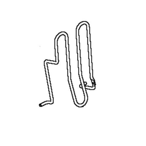 Osłona odśnieżarki Husqvarna ST 330 w formie metalowego uchwytu z giętymi końcami, widoczna z boku. Uchwyt ma prostą, gładką powierzchnię bez dodatkowych zdobień. Idealna do mocowania osłony wycieraczki. Na białym tle.