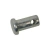 Metalowy element mocujący, cylindryczny, z płaskim wierzchołkiem i otworem. Wykonany z metalu, matowy, o długości około 3 cm i średnicy około 1 cm. Ujęcie frontalne, na jednolitym tle.