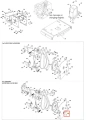 Śruba odśnieżarki ST 330 Husqvarna, metaliczna, w kolorze stalowym, o standardowej średnicy. Widoczna na rysunku technicznym, w układzie opartym na podłożu. Element montażowy do zamocowania w obrębie maszyny. W zestawie z innymi częściami.
