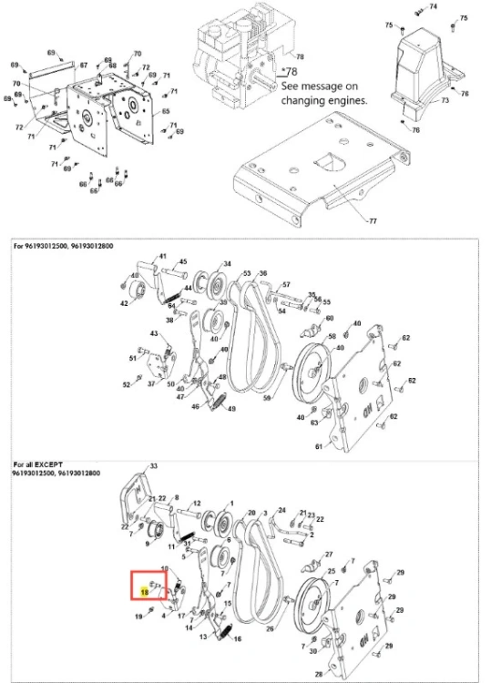 Śruba odśnieżarki ST 330 Husqvarna, metalowa, o cylindrycznym kształcie, z gwintem, w kolorze stalowym. Ujęcie z boku, prezentujące szczegóły mocowania. Widoczna numeracja na obudowie oraz oznaczenie producenta. Tło białe, minimalistyczne.