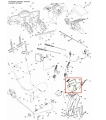 Śruba odśnieżarki ST 330 Husqvarna, metalowa, o kolorze srebrnym, z wyraźnym oznaczeniem na główce. Widoczna z boku, w pozycji leżącej. Element wyróżnia się prostym kształtem i gwintowaniem, istotna dla mocowania części w odśnieżarce.
