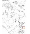 Nakrętka odśnieżarki ST 330 Husqvarna, czarna, metalowa, okrągła z gwintem. Zbliżenie na krawędzie i element mocujący, na białym tle dla lepszej widoczności.