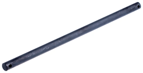 Trzonek wertykulatora S 500 PRO Husqvarna, prosty, metalowy, o matowej powierzchni, w kolorze czarnym. Stojący, widok z boku, z dwoma otworami mocującymi na końcach. Idealny do użycia w narzędziach ogrodowych.