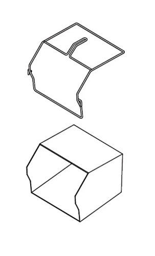 Worek wertykulatora Husqvarna Model S 138i bez akumulatora i ładowarki to czarny, prostokątny pojemnik z metalowym stelażem, otwarty od góry. Z przodu znajduje się uchwyt. Wymiary nieczytelne, tło białe.