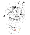 Metalowa srebrna nakrętka HM6 do wertykulatora S 500 PRO Husqvarna, cylindryczna z gwintem, widoczna z boku na białym tle, element do naprawy sprzętu ogrodowego.
