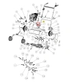 Śruba wertykulatora S 500 PRO Husqvarna, metalowa, w kolorze czarnym, z gwintem oraz główką dostosowaną do narzędzi wertykulacyjnych. Widok pełny, z boku, podkreślający szczegóły gwintu oraz kształt. Niezbędna do montażu w urządzeniu.