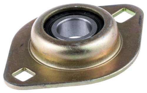 Łożysko odśnieżarki ST 327P Husqvarna w kolorze metalicznym, wykonane z trwałego materiału. Okrągły kształt z wyraźnym, gładkim wnętrzem. Z widocznymi otworami mocującymi po bokach. Ujęcie z boku, ukazujące detal konstrukcji.