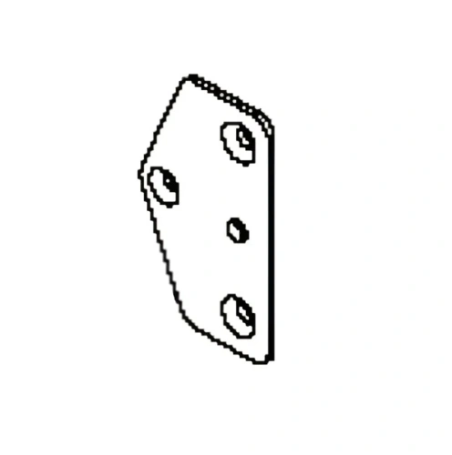 Wspornik odśnieżarki ST 230P Husqvarna, metalowy, o kształcie prostokątnym z zaokrąglonymi krawędziami, widoczny z boku. Posiada trzy otwory na śruby do mocowania. Tło białe, co podkreśla detale produktu.