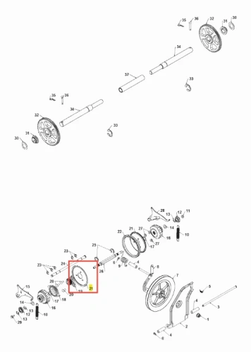 Część płyty odśnieżarki Husqvarna ST 330, srebrna metaliczna, średnica 20 cm, z otworami montażowymi i numerem katalogowym, na białym tle dla lepszej widoczności detali.