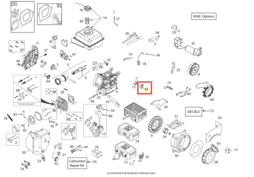 Pokrętło odśnieżarki ST 327P Husqvarna, czarne i szare plastikowe cylindryczne elementy z logo i numerami części, na białym tle podkreślającym szczegóły.