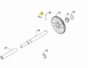 Pierścień ustalający do odśnieżarki ST 330 Husqvarna, metalowy element w okrągłym kształcie, widoczny z boku, z wyraźnymi detalami oraz numerem katalogowym. Element montażowy, w kolorze srebrnym, przeznaczony do stabilizacji mechanizmu.