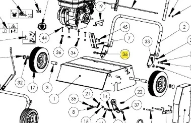 Nakrętka m8 wertykulatora S 500 PRO Husqvarna; metalowa, o regularnym kształcie, umieszczona w schemacie części, z czytelnymi oznaczeniami. Widok z góry, otoczona innymi elementami urządzenia, na białym tle.