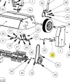 Tarcza sprzęgła wertykulatora S 500 PRO Husqvarna, metalowa o szarej powierzchni, z widocznymi otworami montażowymi. Kąt ujęcia z boku, pokazujący profil i detale konstrukcyjne. Produkt leży na białym tle, co ułatwia jego identyfikację.